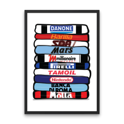 90'er Italia 'Shirt Stack' Plakat