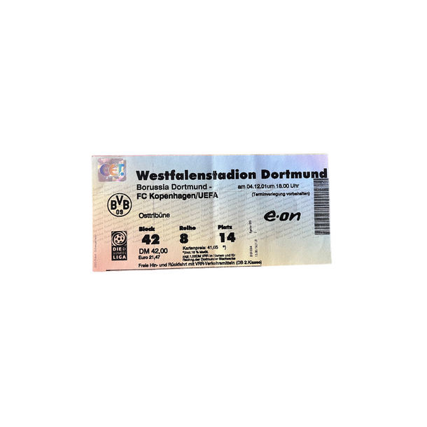 Borussia Dortmund  - FC Kbenhavn 2001 Original billet (Europa League)