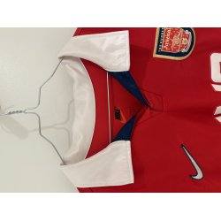 Arsenal 1998/99 Hjemmebanetr�je. Dennis Bergkamp #10 (God) Large - Oversized fit
