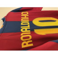 FC Barcelona 2007/08 Hjemmebanetr�je. Ronaldinho #10 (God) Large
