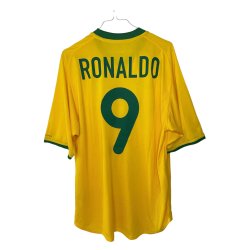 Brasilien 2000/02 Hjemmebanetr�je. Ronaldo #9 (God) Medium