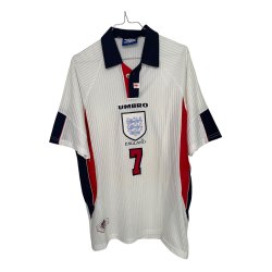 England 1998/00 Hjemmebanetr�je. David Beckham #7 (Fin/God) Large