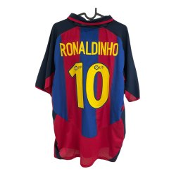 FC Barcelona 2003/04 Hjemmebanetr�je. Ronaldinho #10 (God) Large