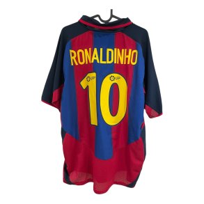 FC Barcelona 2003/04 Hjemmebanetrje. Ronaldinho #10 (God) Large