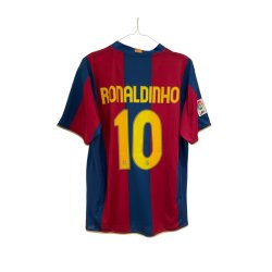 FC Barcelona 2007/08 Hjemmebanetr�je. Ronaldinho #10 (God) Large