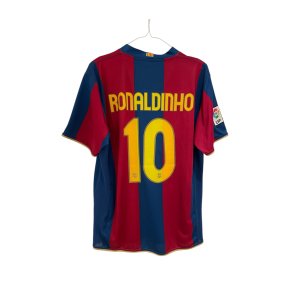 FC Barcelona 2007/08 Hjemmebanetrje. Ronaldinho #10 (God) Large