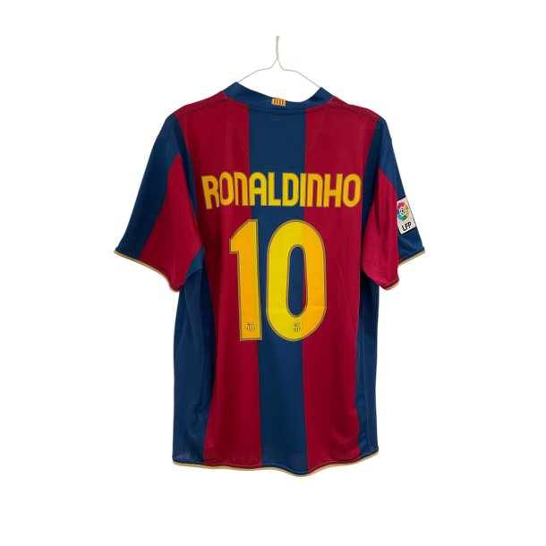 FC Barcelona 2007/08 Hjemmebanetrje. Ronaldinho #10 (God) Large