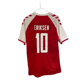 Danmark 2021/22 Hjemmebanetrje. Christian Eriksen #10 (God) X-Large (fitter lille)