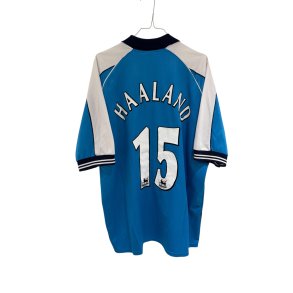 Manchester City 1999/00 Hjemmebane. Alf Inge Haaland #15 (God) X-Large (stort fit)