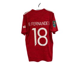 Manchester United 2020/21 Hjemmebanetr�je. Bruno Fernandes #18 (God) Medium
