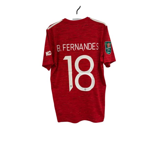 Manchester United 2020/21 Hjemmebanetr�je. Bruno Fernandes #18 (God) Medium
